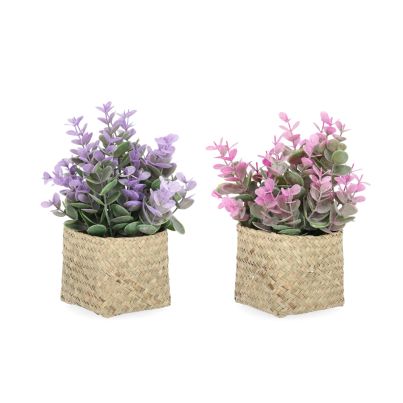 Artificial flower with pot EDLYN 9x9x21 cm. purple/pink