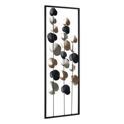 Wall decoration KAIROS 30x4x84 cm. gold/black/silver