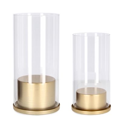 Set of 2 candle holders KEIRA 10.5x20cm/ 12.5x25cm gold