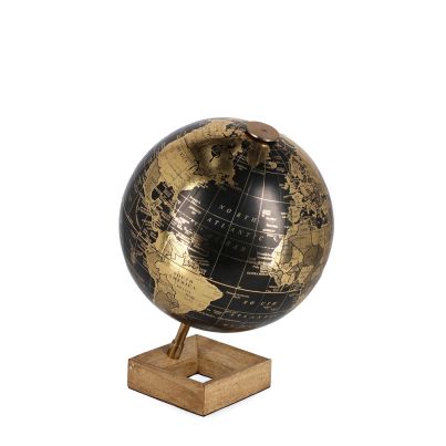 Decorative globe ADVENTURE 24x32 cm. wood/black