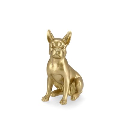 Decorative figure PUPPY BOSTON TERRIER 12x8,5x17,5 cm. gold