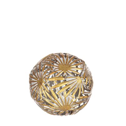 Decorative sphere MIRLEFT LEAF 12 cm. gold