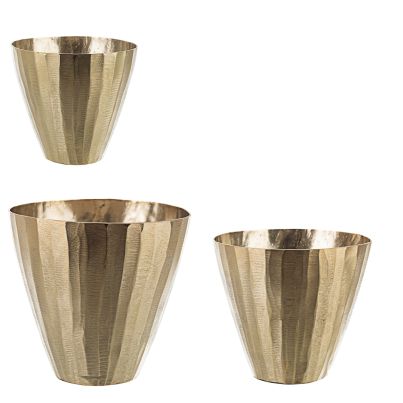 Plant pot CHISEL BRIGHT 3 pcs./set gold