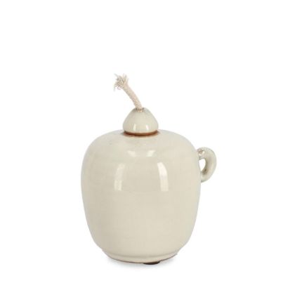 ESMA BEIGE VASE W-WICK H11,5