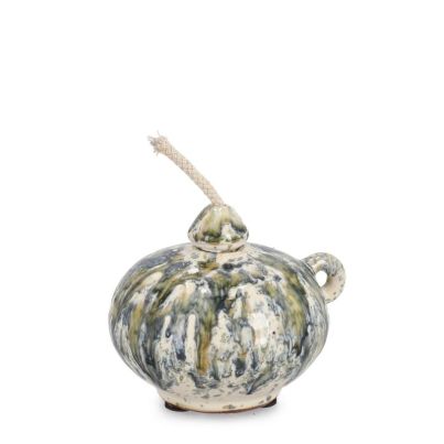 ESMA MEL GREEN BLUE VASE W-WICK H9