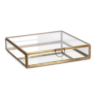 Jewelry box TEHRI 20,5x20,5x4 cm. gold/transparent