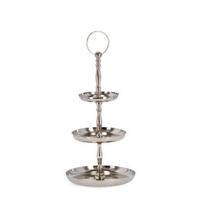 SIMLA SILVER DECOR CAKE STAND 3P H32