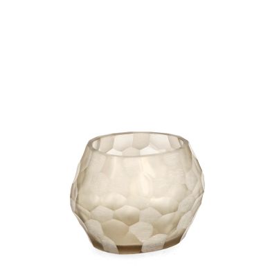 Glass candle holder SAMPUR 12X8cm beige