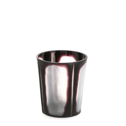 Glass candle holder KIRINDA 8X9cm black/transparent glass