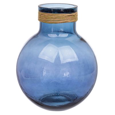 Decorative vase ROTANG 25x34,5 cm. cobalt blue