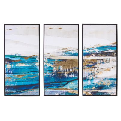 3 pieces painting on canvas with frame GALLERY 864 3x 40x3,2x80 cm.