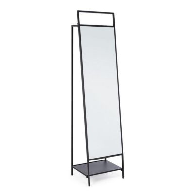 EKBAL BLACK STAND MIRROR W-CLOTHES RACK