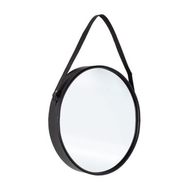 Mirror with frame and PU handle RIND 41x9x80cm black