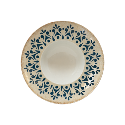 Pasta plate SATURNIA Table, 27,5 cm, blue/beige