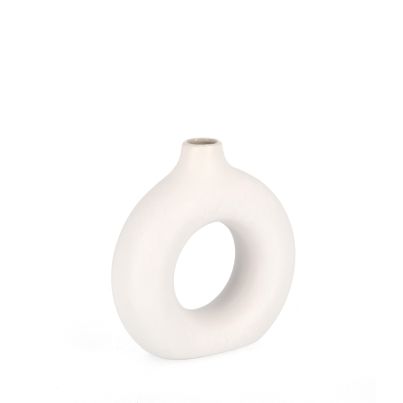 Decorative vase ODINO 18,5x6x19 cm. white