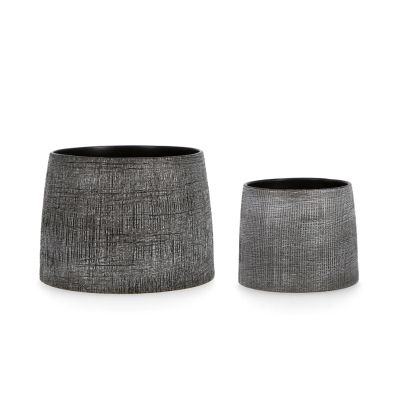 Plant pot PAPYRUS 2 pcs./set dark gray