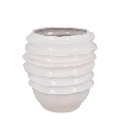 YORI WHITE ROUND VASE H46,5
