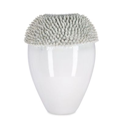 IKU WHITE-GR VASE H47,5