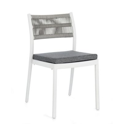 ALVIN CHAIR W-CUSH WHITE-LIGHT GREY