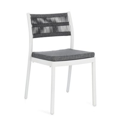 ALVIN CHAIR W-CUSH WHITE/DARK GREY