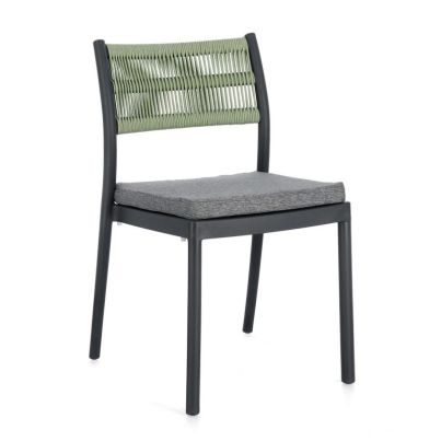 ALVIN CHAIR W-CUSH CHARCOAL/GREEN
