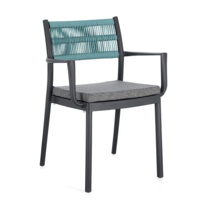 ALVIN CHAIR W-ARM W-CUSH CHARCOAL/AVIO