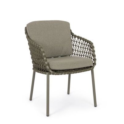IVISSA GREEN CHAIR W-ARMREST W-CUSH