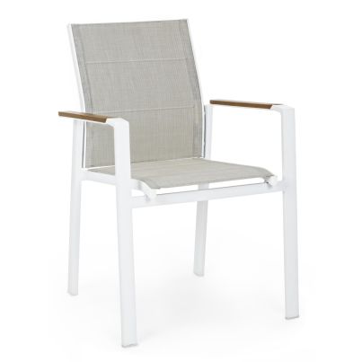 Garden chair with armrests KUBIK 56,5x62x88cm white