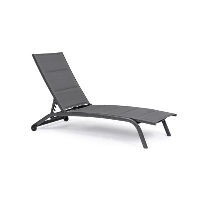 Chaise lounge with wheels CLEOPAS 61x192x96x30 cm. anthracite