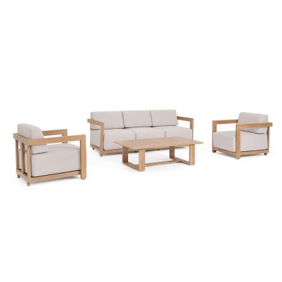 THESEUS NATURAL SOFA SET4 W-CUSH