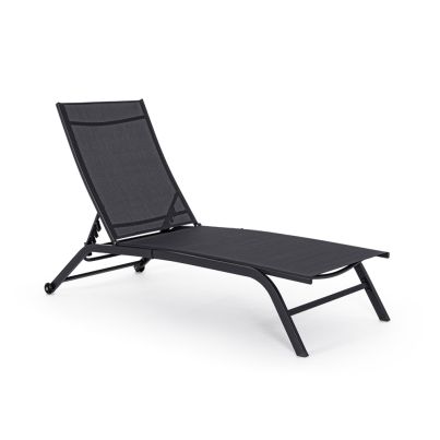 Chaise lounge with wheels RAUL 63-68x195x101 cm. anthracite