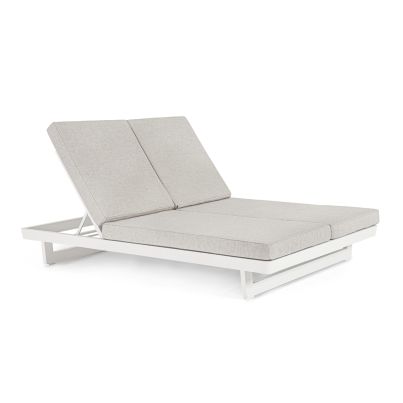 Double sun lounger INFINITY 142x195x95 cm. light grey/white