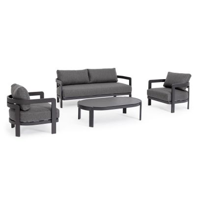 PRESLEY CHARCOAL WG21 SOFA SET4 W-CUSH