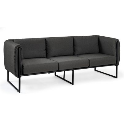 PIXEL CHARCOAL 3 SEATS SOFA W-CUSH