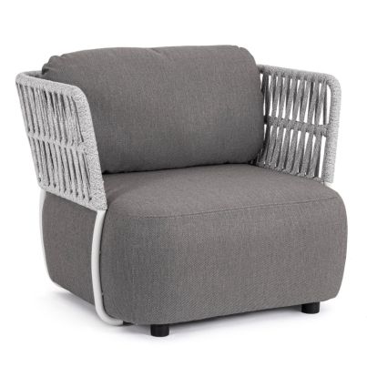 PALMER WHITE/GREY ARMCHAIR W-CUSH