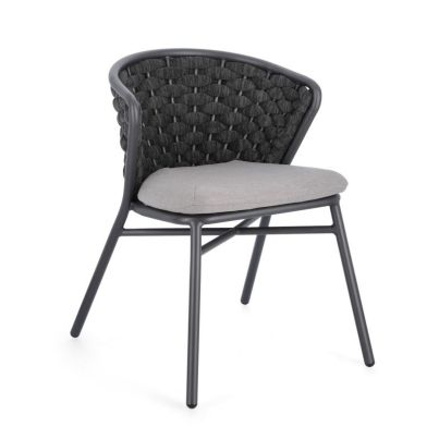 HARLOW CHARC QS22/GRAPHITE CHAIR W-CUSH