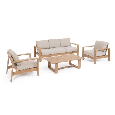 BALTIC NATURAL SOFA SET4 W-CUSH