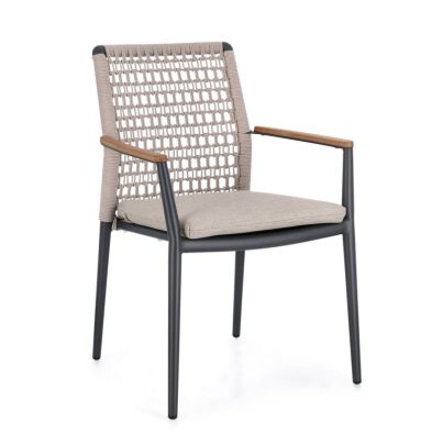 MADDOX CHARCOAL CHAIR W-ARMR W-CUSH JX55