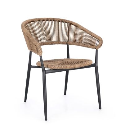 ALGAIDA CHARCOAL/NAT CHAIR W-ARMREST