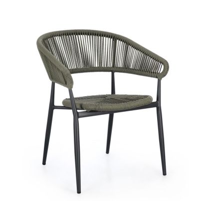 ALGAIDA CHARCOAL/GREEN CHAIR W-ARMREST