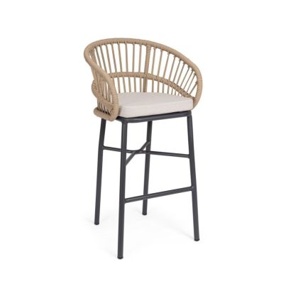 ODIVELAS BEIGE BAR STOOL W-CUSH