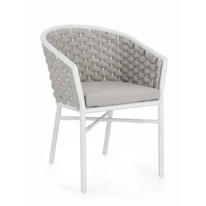 MARGALIDA JA61 CHAIR W-ARMR. W-CUS WHITE