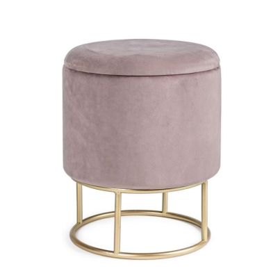 POLINA PINK WILD ROUND STORAGE STOOL