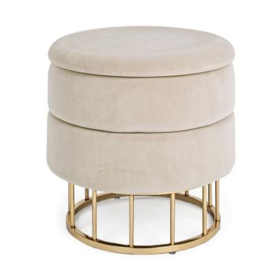 PAVLINA BEIGE STORAGE STOOL