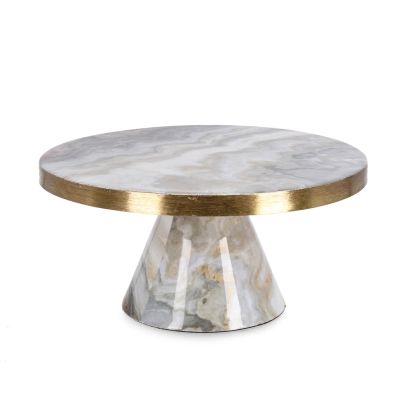 Decorative cake stand MARSHA 30x14 cm. White/Grey/Gold