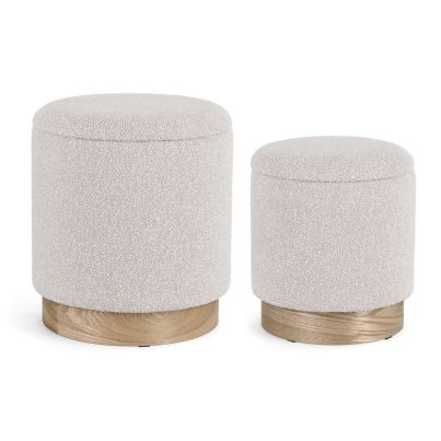ZOYA SET2  LIGHT GREY STORAGE POUF