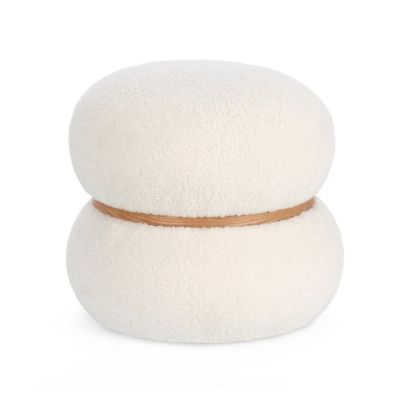 MIRKA WHITE ROUND POUF