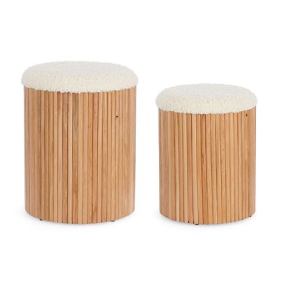 NEDA WHITE-NAT SET2 STORAGE POUF