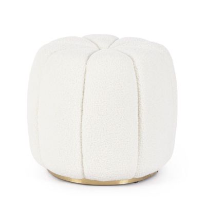 KAROLINA WHITE ROUND POUF