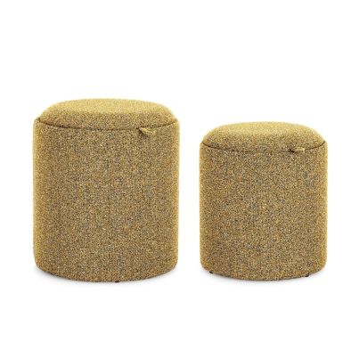 SASHA MUSTARD STORAGE POUF W-TRAY